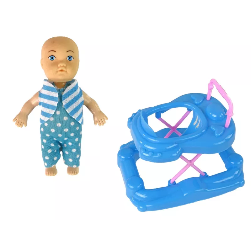LEAN TOYS Rase nuku pikkade juuste ja tarvikutega
