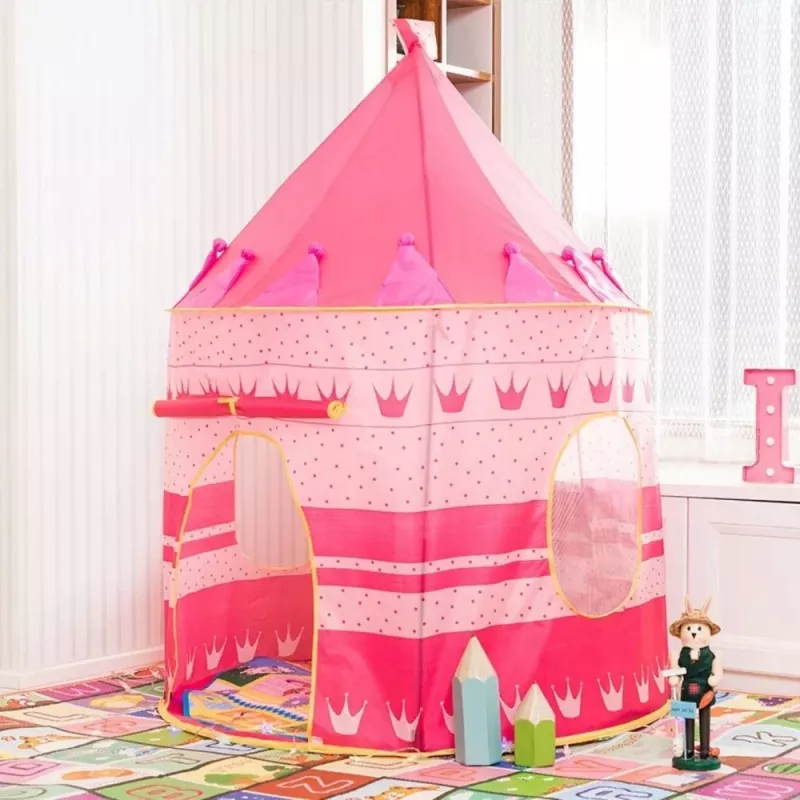 LEAN TOYS Printsessi Palee Telkmaja Väikesele Printsessile Roosa 135 x 105 cm