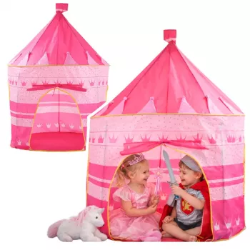 LEAN TOYS Printsessi Palee Telkmaja Väikesele Printsessile Roosa 135 x 105 cm