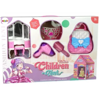 LEAN TOYS Printsessitelk lastele ilusalong roosa aksessuaaridega kroon