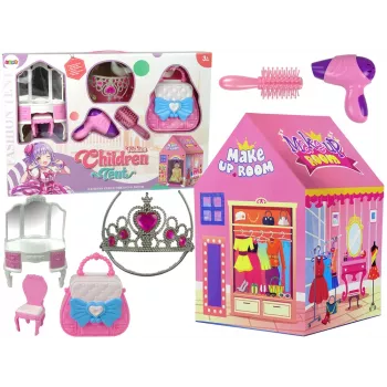 LEAN TOYS Printsessitelk lastele ilusalong roosa aksessuaaridega kroon