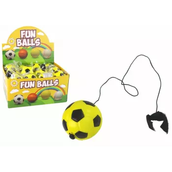 LEAN TOYS PU Jalgpall koos Jojo Kustutuskummiga Põrgatamiseks, 6 cm, Kollane