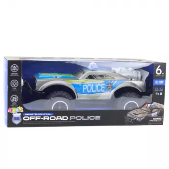 LEAN TOYS RC maastiku politseiauto 1:8 hõbedane