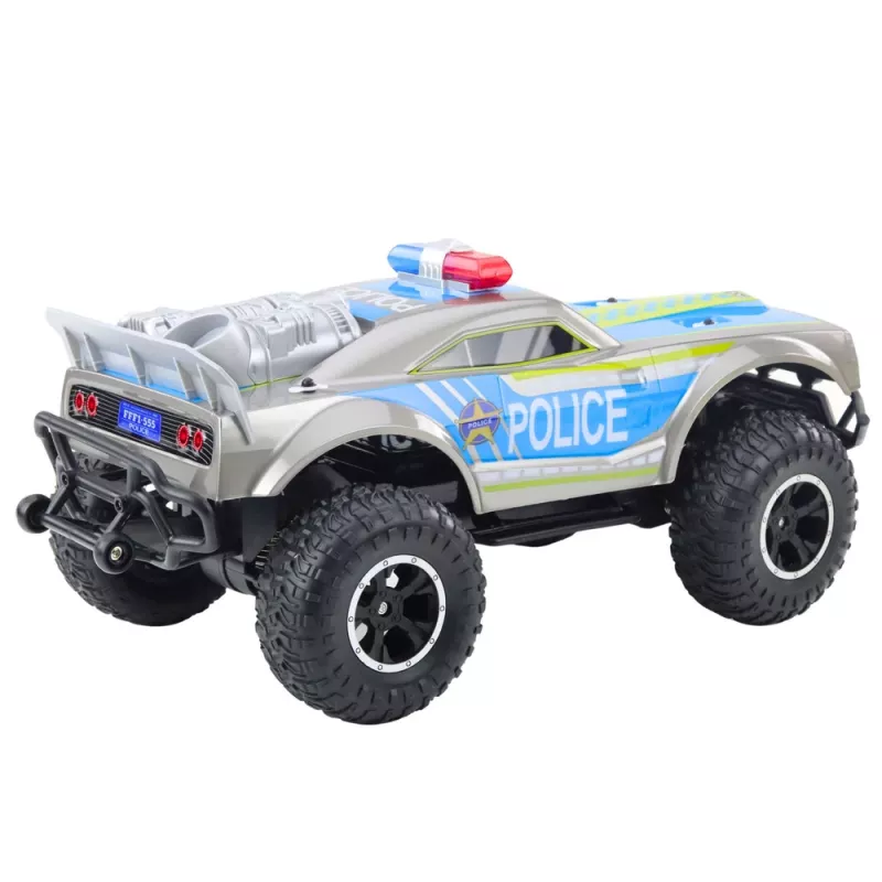 LEAN TOYS RC maastiku politseiauto 1:8 hõbedane