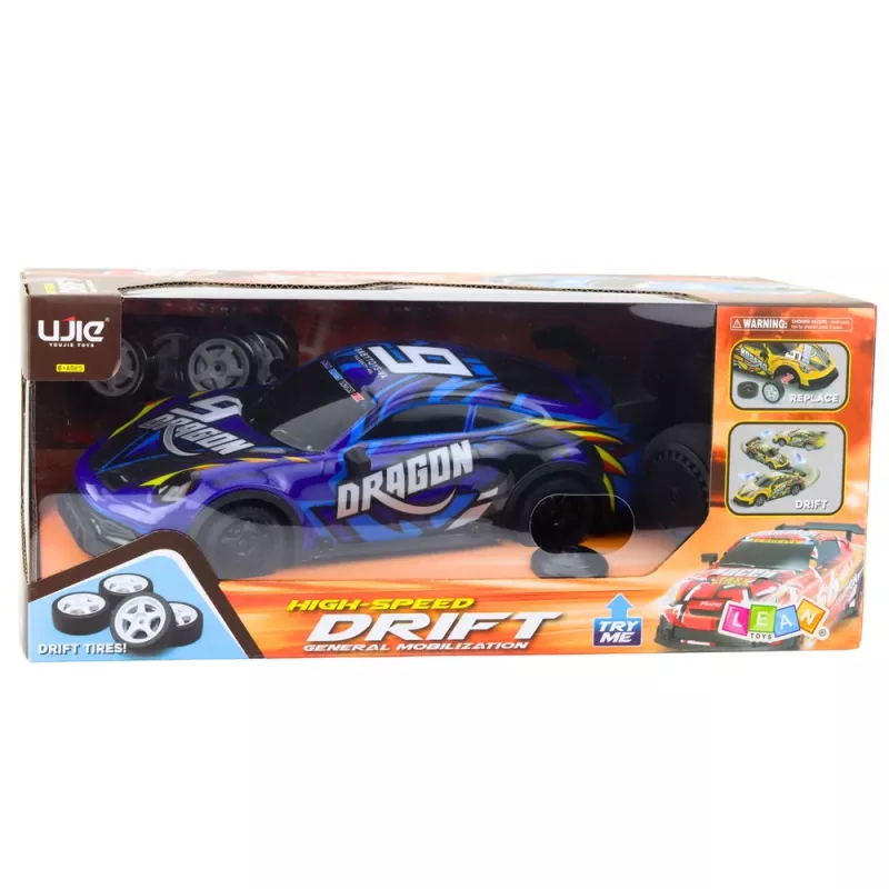 LEAN TOYS RC sportauto valgustatud triivkerega, sinine 1:16 4WD 2.4GHz