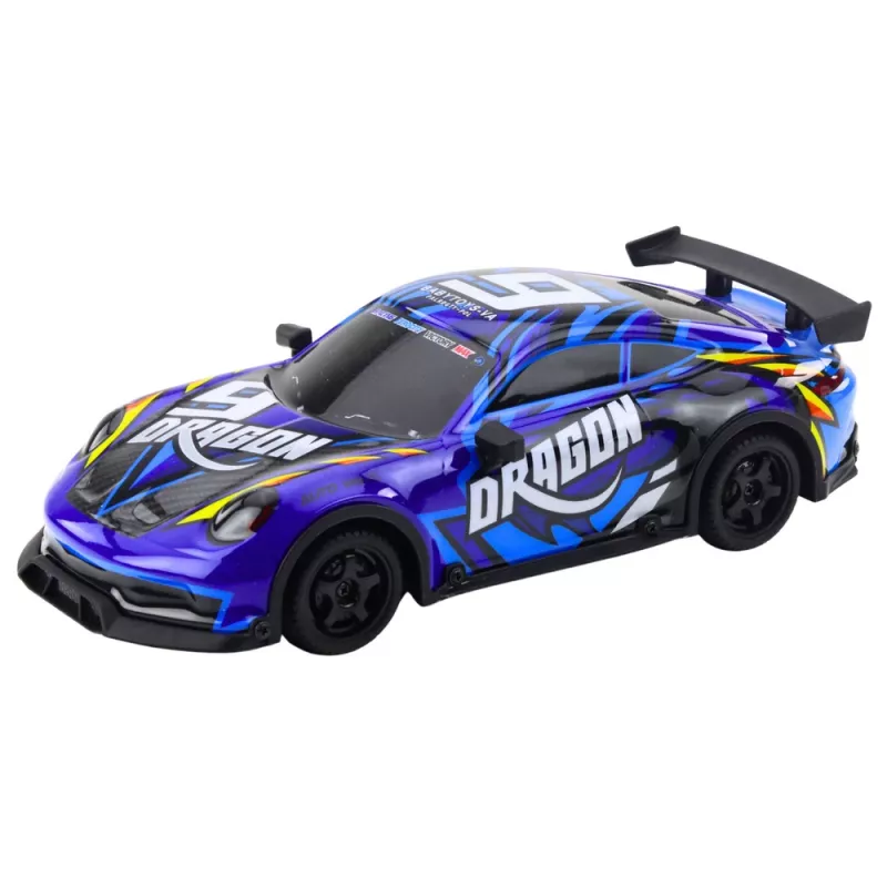 LEAN TOYS RC sportauto valgustatud triivkerega, sinine 1:16 4WD 2.4GHz