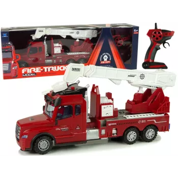 LEAN TOYS Kaugjuhitav Tuletõrjeauto 2.4G Tulede ja Helidega Punane
