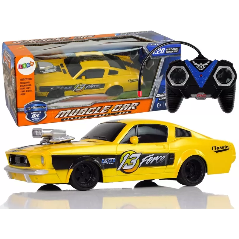 LEAN TOYS Remote Control Sports Car Classic 1:20 Yellow Pilot