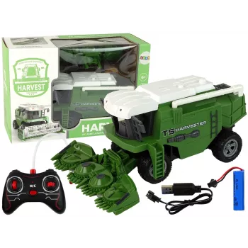 LEAN TOYS Kaugjuhitav Põllumajanduskombain R/C Tuled Roheline