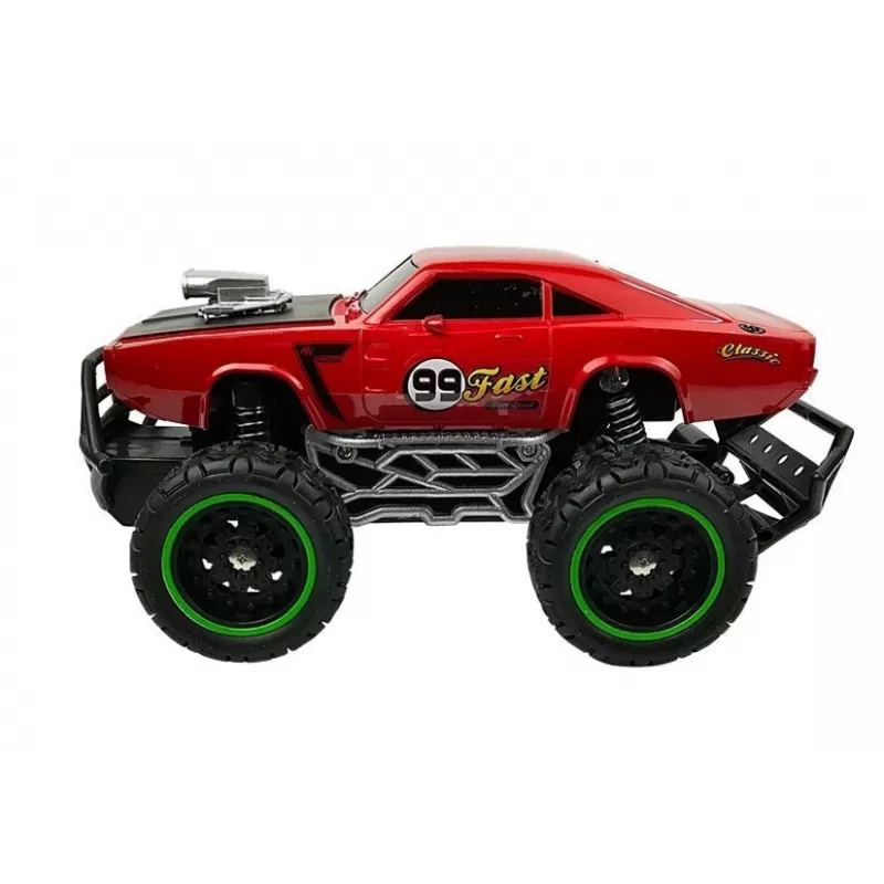 LEAN TOYS Kaugjuhitav Auto Maastikul R/C Punane Kõrgete Ratastega