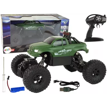 LEAN TOYS Kaugjuhitav auto R/C 2.4 GHz 1:18 Roheline
