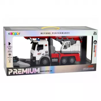 LEAN TOYS kaugjuhitav kraanaauto RC liigutatav pöörlev kraana 1:14