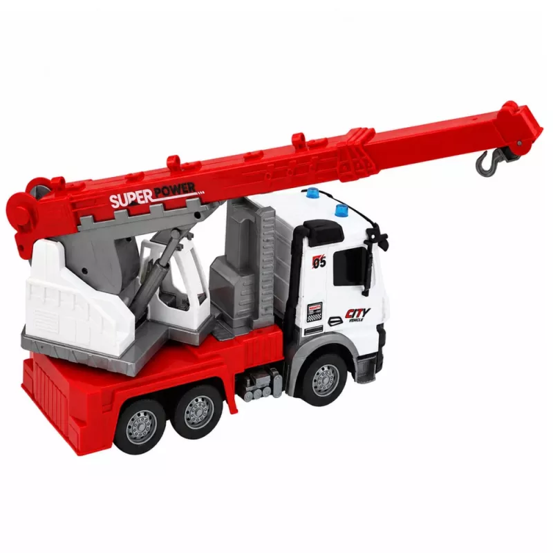 LEAN TOYS kaugjuhitav kraanaauto RC liigutatav pöörlev kraana 1:14