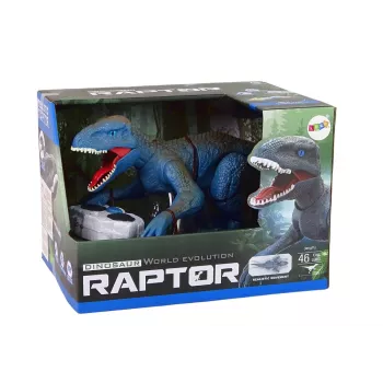 LEAN TOYS Kaugjuhitav Dinosaurus Velociraptor Heli ja Möirgamisega, Sinine