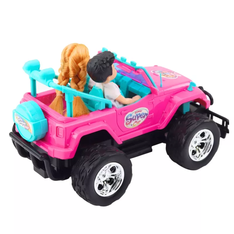 LEAN TOYS Kaugjuhitav RC maastikuauto koos nukkudega Roosa 1:16