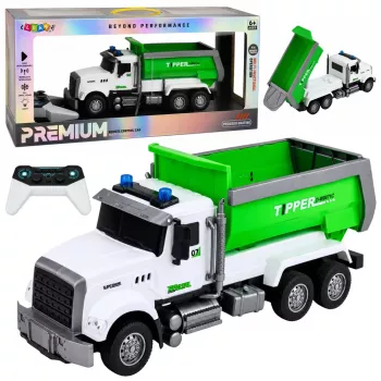 LEAN TOOLS Kaugjuhitav RC Kallur Veoauto Liigutatava Kastiga Roheline 1:14