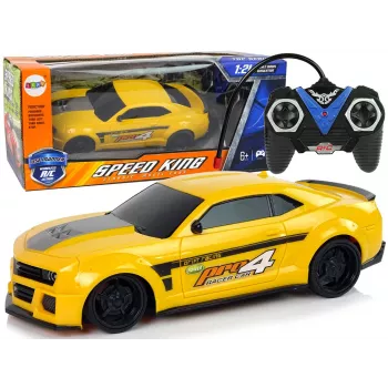 LEAN TOYS Remote Controlled Sports Car 1:24 Racing Yellow Tinted Windows
