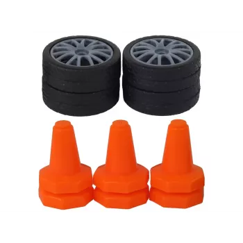 LEAN TOYS Kaugjuhitav sportauto R/C 1:24 Must Vahetatavate ratastega