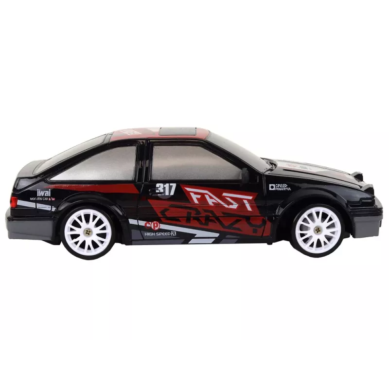 LEAN TOYS Kaugjuhitav sportauto R/C 1:24 Must Vahetatavate ratastega