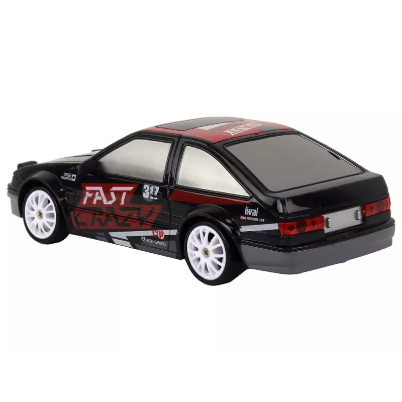 LEAN TOYS Kaugjuhitav sportauto R/C 1:24 Must Vahetatavate ratastega