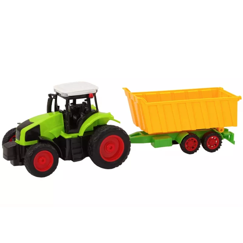 LEAN TOYS Remote Controlled Tractor With Trailer RC 1:16 Green