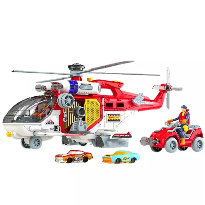 LEAN TOYS päästekopteri multifunktsionaalne komplekt tulede ja helidega