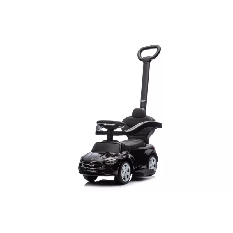 LEAN TOYS Sõiduauto tõukuriga Mercedes 3in1 Must