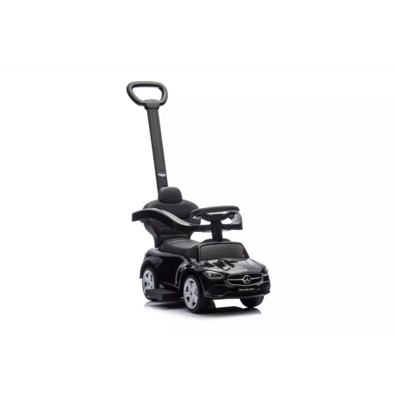 LEAN TOYS Sõiduauto tõukuriga Mercedes 3in1 Must