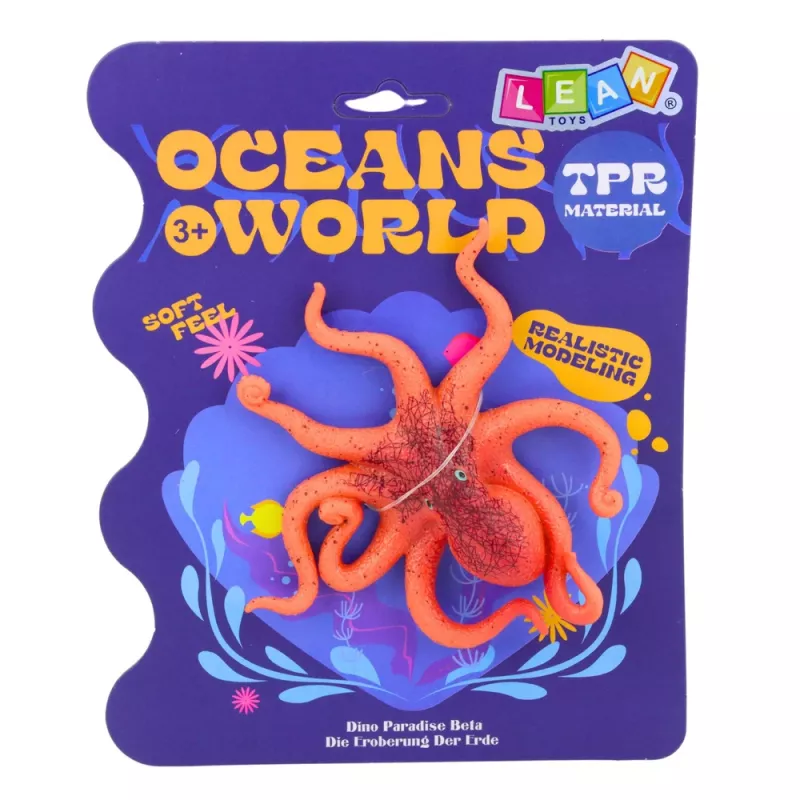 LEAN TOYS Kummi-kaheksajalg Kujuke Veniv Realistlik Mereelukas 12cm