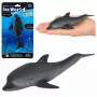 LEAN TOYS kummist meredelfiini kujuke, pehme realistlik TPR, tumehall, 17,5 cm