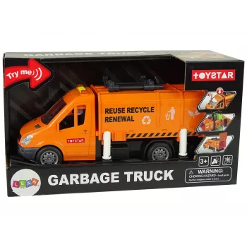 LEAN TOYS Prügiauto hõõrdveoga ja heliefektidega Oranž