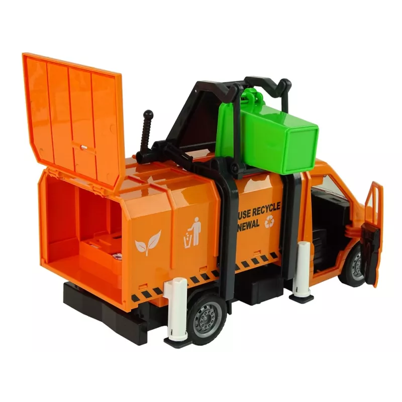 LEAN TOYS Prügiauto hõõrdveoga ja heliefektidega Oranž