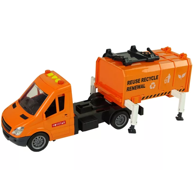 LEAN TOYS Prügiauto hõõrdveoga ja heliefektidega Oranž