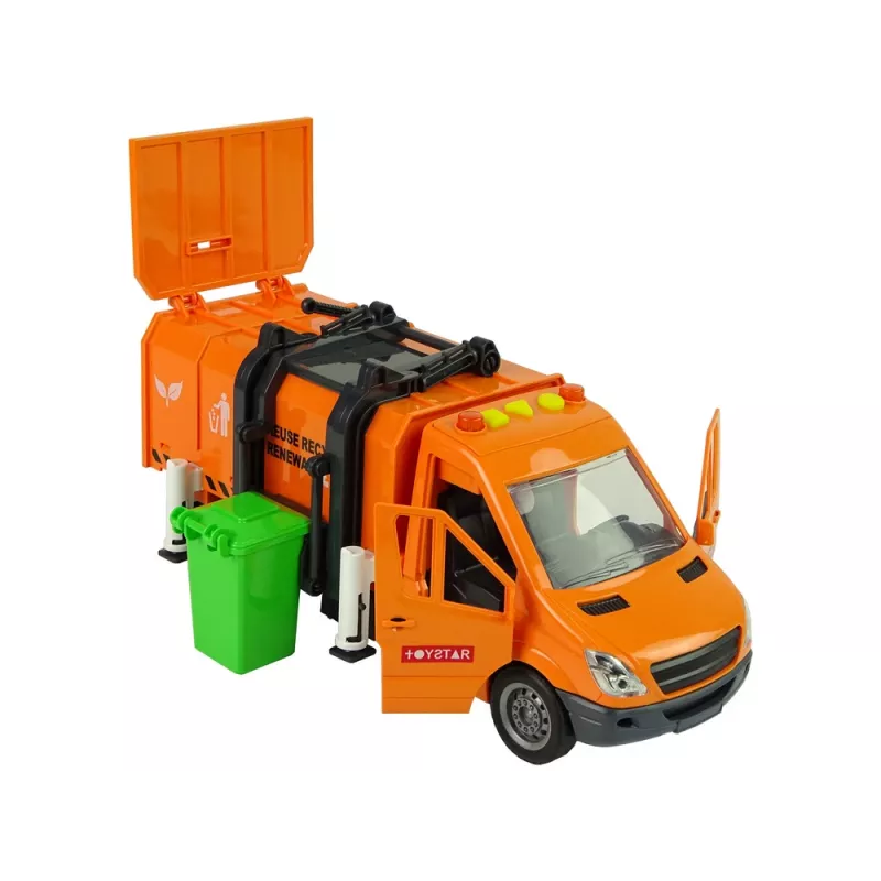 LEAN TOYS Prügiauto hõõrdveoga ja heliefektidega Oranž