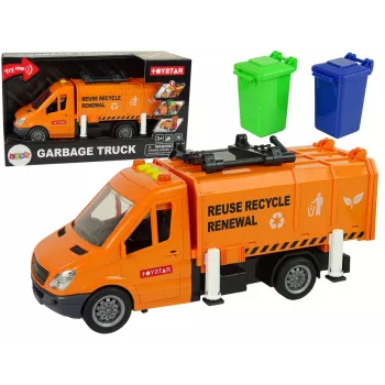 LEAN TOYS Prügiauto hõõrdveoga ja heliefektidega Oranž