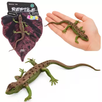 LEAN TOYS Sand Lizard Rubber Figure Stretchable Realistic 15 cm