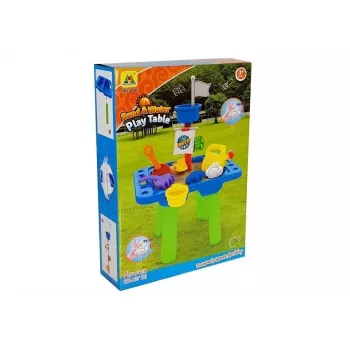 LEAN TOYS liivakastilaud vormide, labida, reha ja pilvega - mitmevärviline