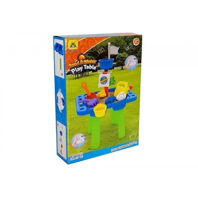 LEAN TOYS liivakastilaud vormide, labida, reha ja pilvega - mitmevärviline