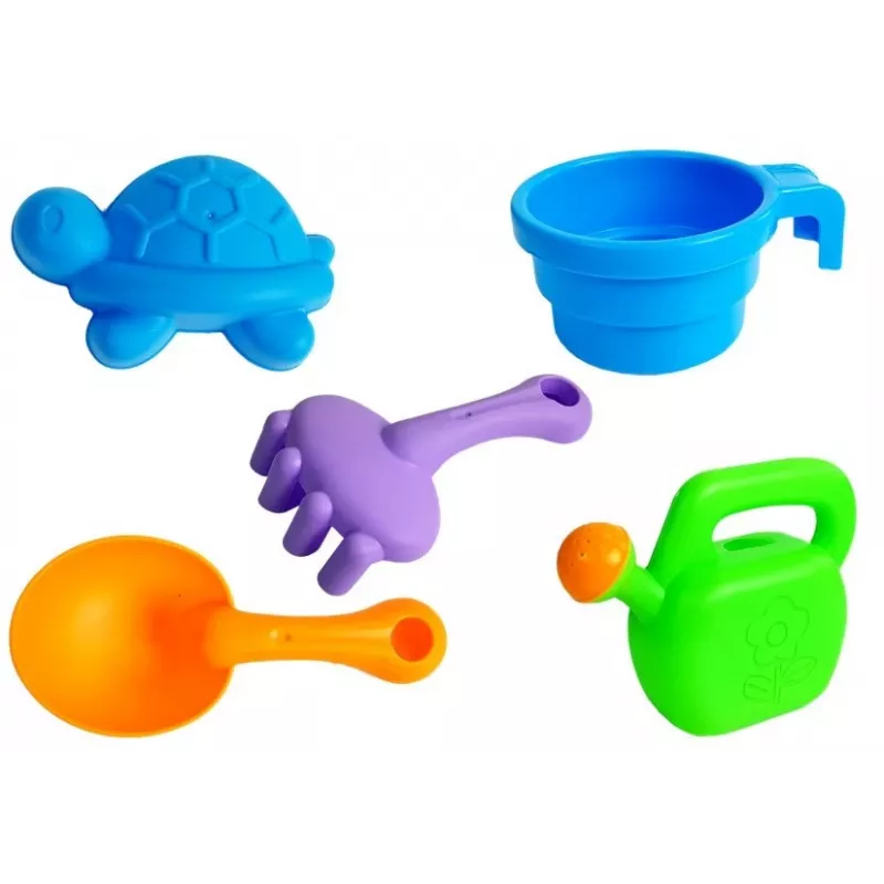 LEAN TOYS liivakastilaud vormide, labida, reha ja pilvega - mitmevärviline