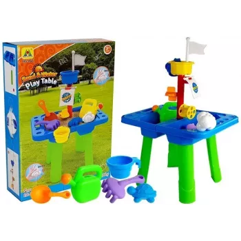 LEAN TOYS liivakastilaud vormide, labida, reha ja pilvega - mitmevärviline