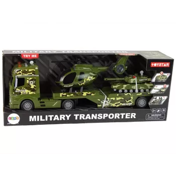 LEAN TOYS Set Military Tank Friction Drive Helicopter Truck