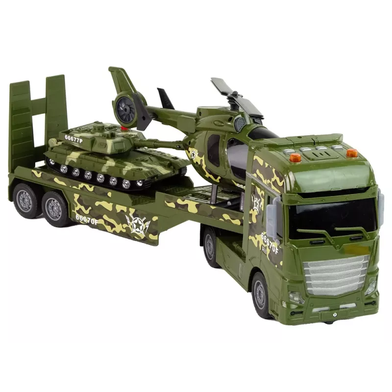 LEAN TOYS Set Military Tank Friction Drive Helicopter Truck