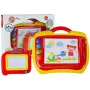 LEAN TOYS 2 magnetilise joonistustahvli komplekt templitega - sinine ja kollane