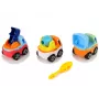 LEAN TOYS 3 ehitusauto komplekt lahtivõtmiseks + kruvikeeraja betoonisegisti kraana kallur