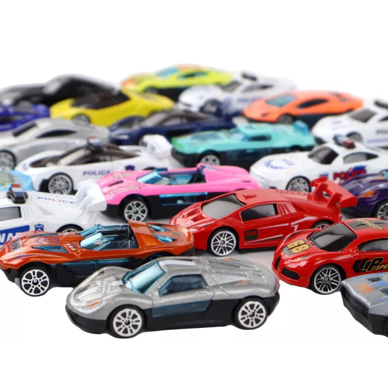 LEAN TOYS Alumiiniumist vedruautode komplekt karbis 30 tk politsei- ja sportautod