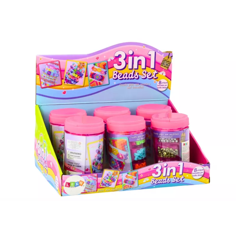LEAN TOYS Helmikomplekt ehete loomiseks purgis 3in1