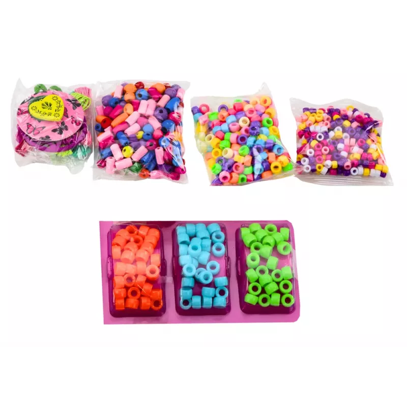 LEAN TOYS Helmikomplekt ehete loomiseks purgis 3in1