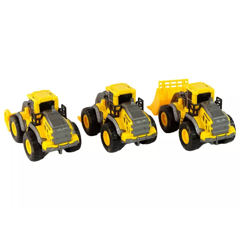 LEAN TOYS Ehitusmasinate komplekt 3 kollast mudelit