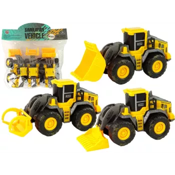 LEAN TOYS Ehitusmasinate komplekt 3 kollast mudelit