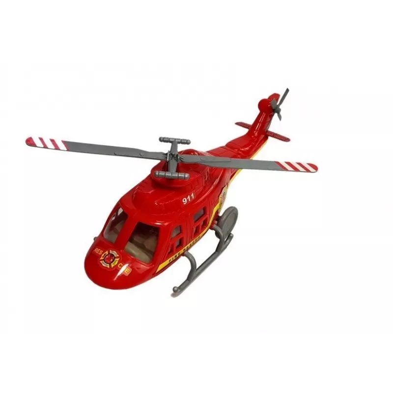 LEAN TOYS Tuletõrjesõidukite komplekt: Tuletõrjeauto, Päästekopter, Mootorratas Heli ja Valgusega